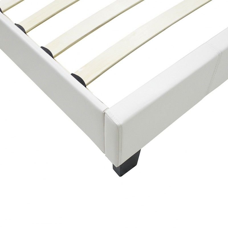 Κρεβάτι Nevil pakoworld 100x200 PU χρώμα λευκό ματ