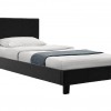 Κρεβάτι Nevil pakoworld 100x200 PU χρώμα μαύρο ματ