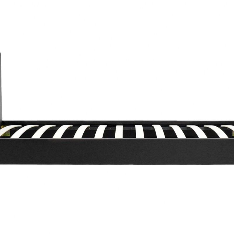 Κρεβάτι Nevil pakoworld 100x200 PU χρώμα μαύρο ματ