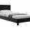 Κρεβάτι Nevil pakoworld 100x200 PU χρώμα μαύρο ματ