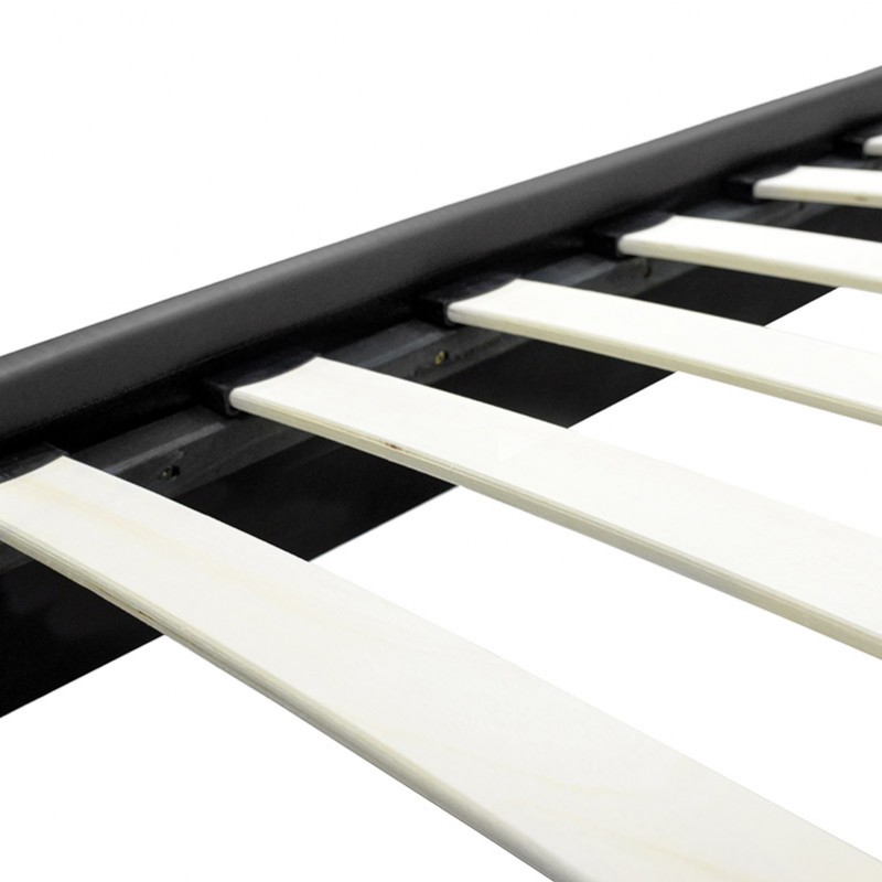 Κρεβάτι Nevil pakoworld 100x200 PU χρώμα μαύρο ματ