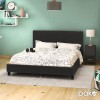 Κρεβάτι Nevil pakoworld 150x200 PU χρώμα μαύρο ματ