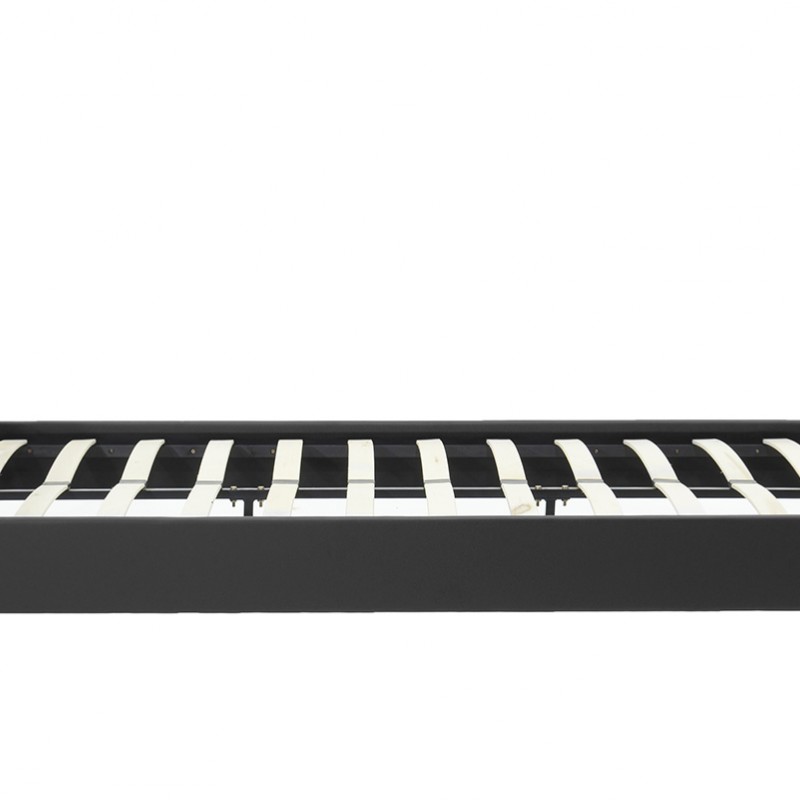 Κρεβάτι Nevil pakoworld 150x200 PU χρώμα μαύρο ματ