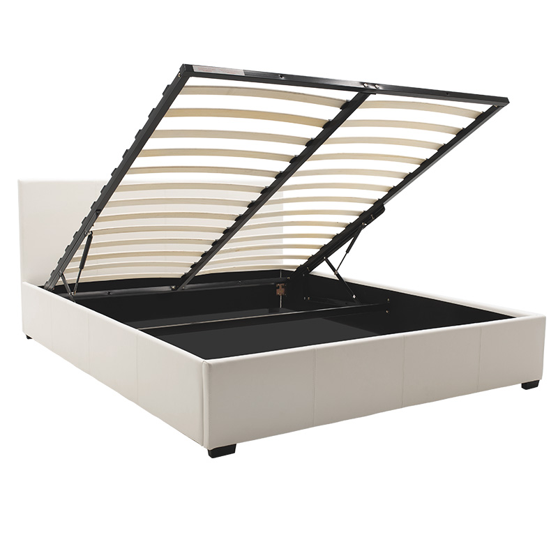 Κρεβάτι Norse pakoworld  pu λευκό με αποθηκευτικό χώρο 160x200εκ