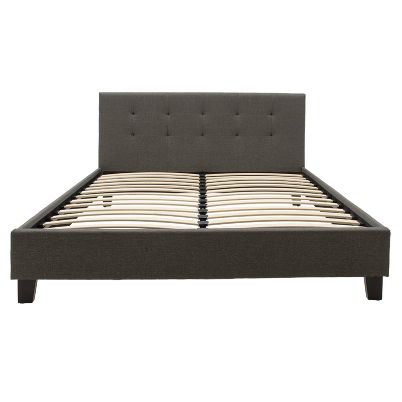 Κρεβάτι Mago pakoworld ύφασμα ανθρακί 150x200εκ