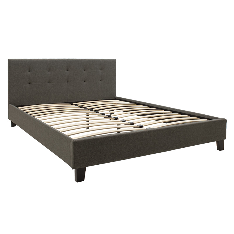 Κρεβάτι Mago pakoworld ύφασμα ανθρακί 150x200εκ