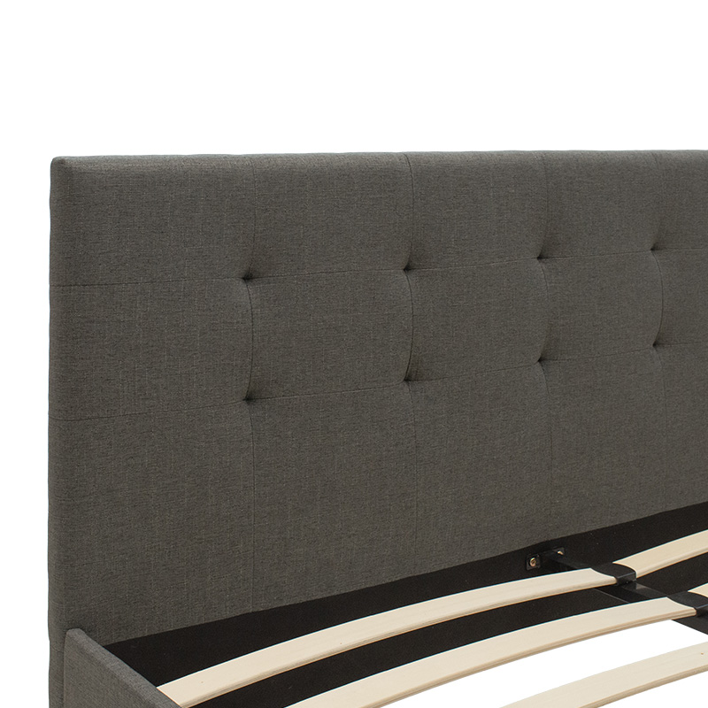 Κρεβάτι Mago pakoworld ύφασμα ανθρακί 150x200εκ