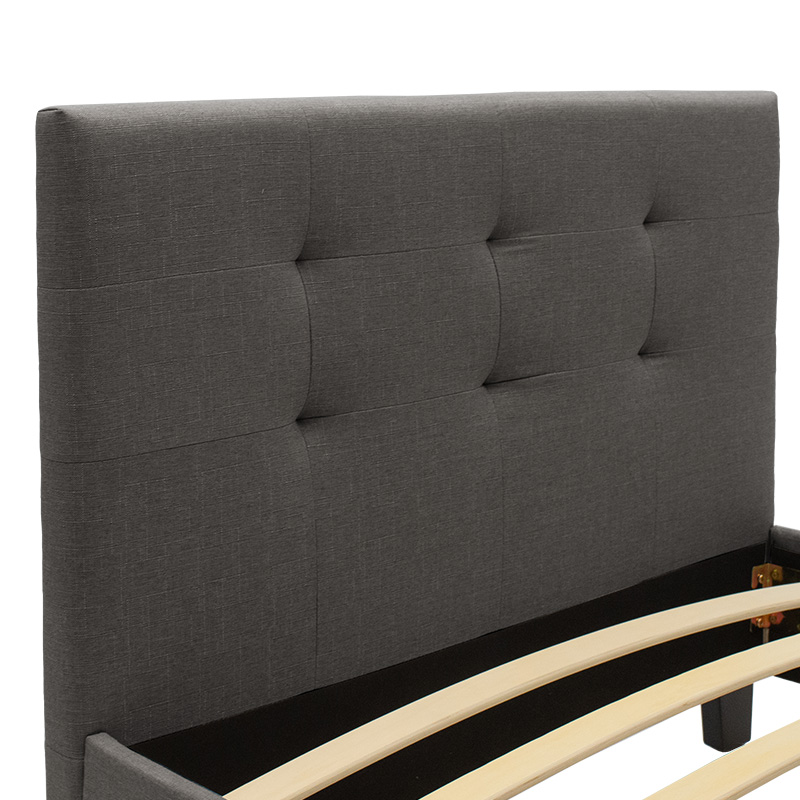 Κρεβάτι Mago pakoworld  ύφασμα ανθρακί 100x200εκ