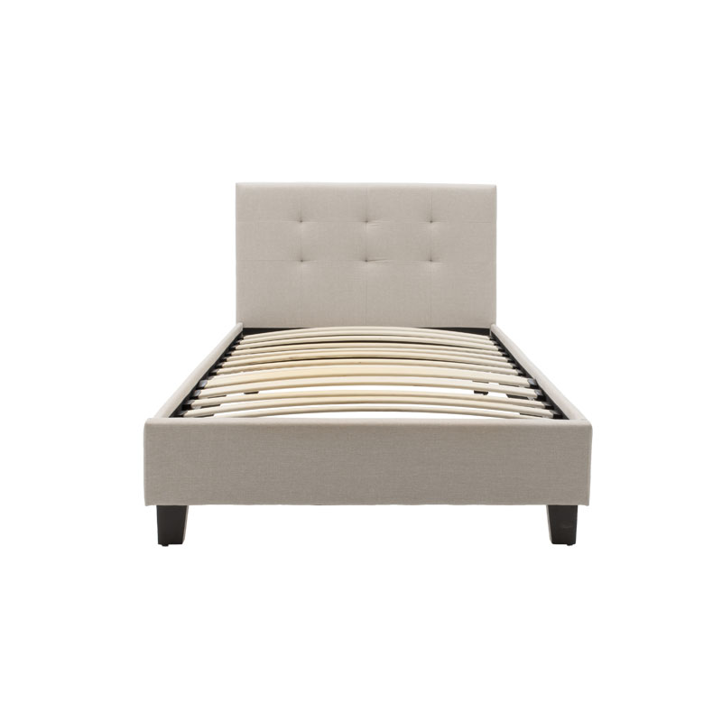 Κρεβάτι Mago pakoworld  ύφασμα εκρού 100x200εκ