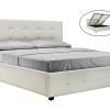 Κρεβάτι Roi pakoworld 160x200 PU λευκό ματ + αποθηκευτικό χώρο