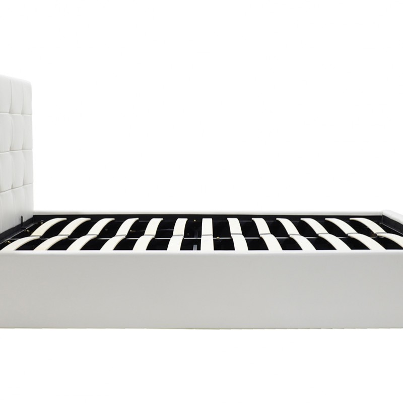 Κρεβάτι Roi pakoworld 160x200 PU λευκό ματ + αποθηκευτικό χώρο