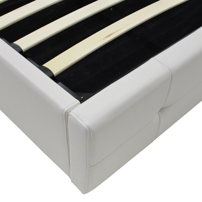 Κρεβάτι Roi pakoworld 160x200 PU λευκό ματ + αποθηκευτικό χώρο