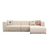 Γωνιακός καναπές Beyza pakoworld αριστερή γωνία κρεμ ύφασμα 299x160x73εκ