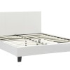 Κρεβάτι Nevil pakoworld 150x200 PU χρώμα λευκό ματ