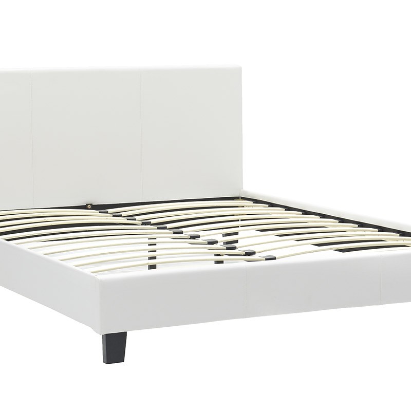 Κρεβάτι Nevil pakoworld 150x200 PU χρώμα λευκό ματ