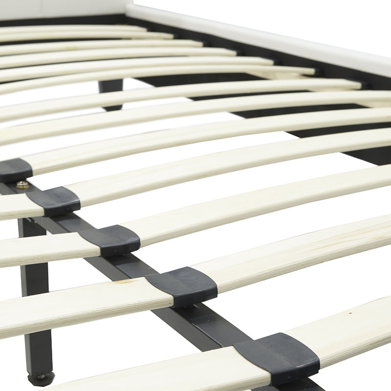 Κρεβάτι Nevil pakoworld 150x200 PU χρώμα λευκό ματ