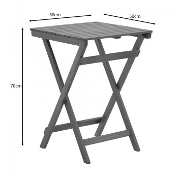 Τραπέζι Lazio pakoworld πτυσσόμενο φυσικό ξύλο ακακίας 50x50x70εκ