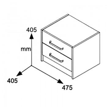 Κομοδίνο OLYMPUS pakoworld με 2 συρτάρια χρώμα castillo-toro 47,5x40,5x40,5εκ