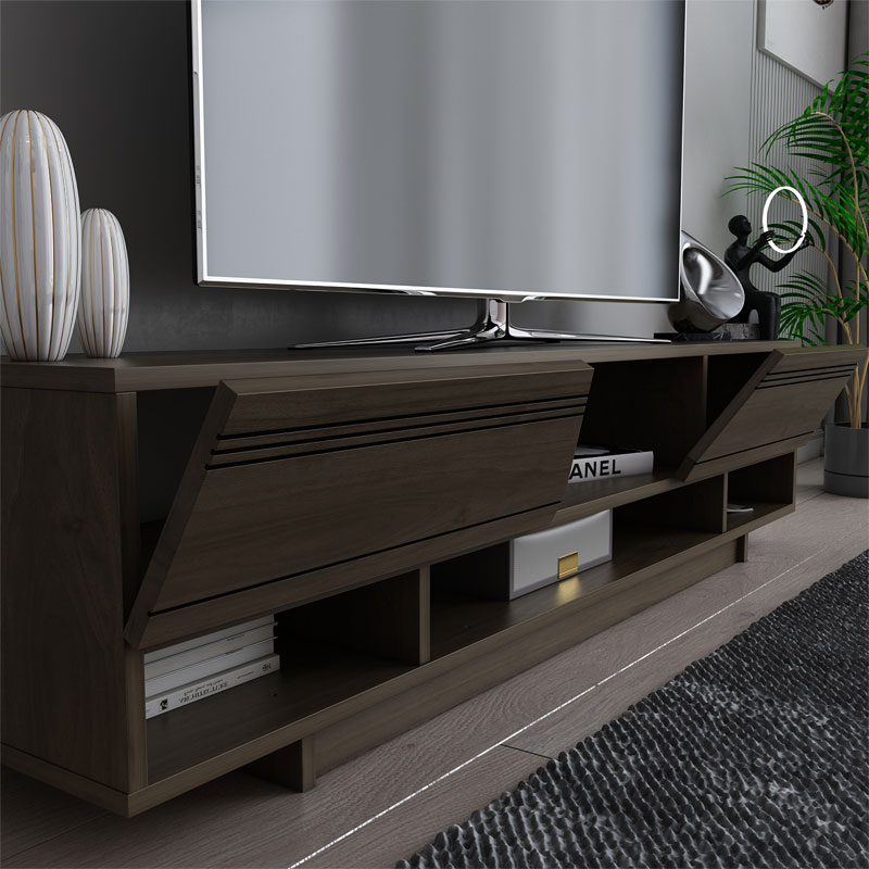 Έπιπλο τηλεόρασης Ianis pakoworld σκούρο καρυδί 160x37x34εκ