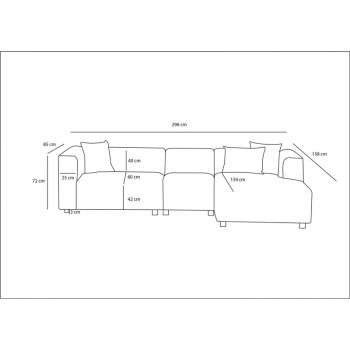 Γωνιακός καναπές Lindena pakoworld αριστερή γωνία ανθρακί ύφασμα 296x158x72εκ