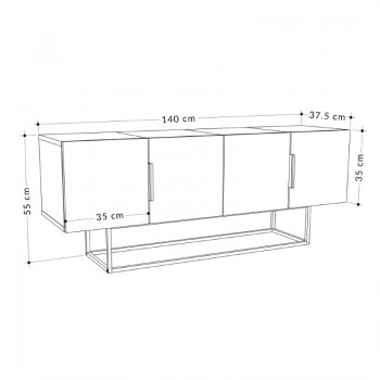 Έπιπλο τηλεόρασης Tontini pakoworld φυσικό-λευκό 140x37.5x55εκ
