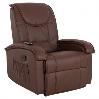 ΠΟΛΥΘΡΟΝΑ RELAX ΜΕ ΜΗΧΑΝΙΣΜΟ MASSAGE ROCCA HM0026.03 PU ΚΑΦΕ ΣΚΟΥΡΟ 80x96x97 εκ.