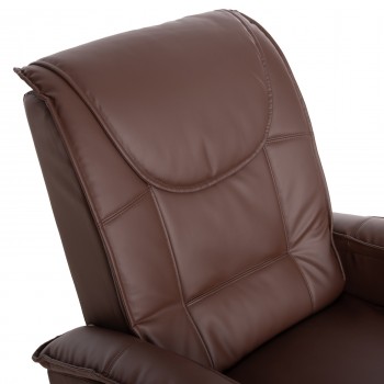ΠΟΛΥΘΡΟΝΑ RELAX ΜΕ ΜΗΧΑΝΙΣΜΟ MASSAGE ROCCA HM0026.03 PU ΚΑΦΕ ΣΚΟΥΡΟ 80x96x97 εκ.