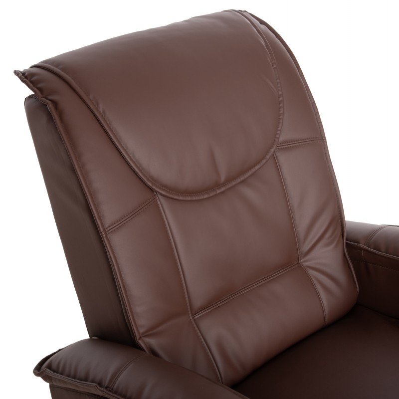 ΠΟΛΥΘΡΟΝΑ RELAX ΜΕ ΜΗΧΑΝΙΣΜΟ MASSAGE ROCCA HM0026.03 PU ΚΑΦΕ ΣΚΟΥΡΟ 80x96x97 εκ.
