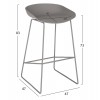 ΣΚΑΜΠΟ ΜΕΤΑΛΛΙΚΟ NAILA HM8450.10 ΜΕ ΚΑΘΙΣΜΑ PP ΓΚΡΙ 47x47x83 εκ.