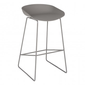 ΣΚΑΜΠΟ ΜΕΤΑΛΛΙΚΟ NAILA HM8450.10 ΜΕ ΚΑΘΙΣΜΑ PP ΓΚΡΙ 47x47x83 εκ.
