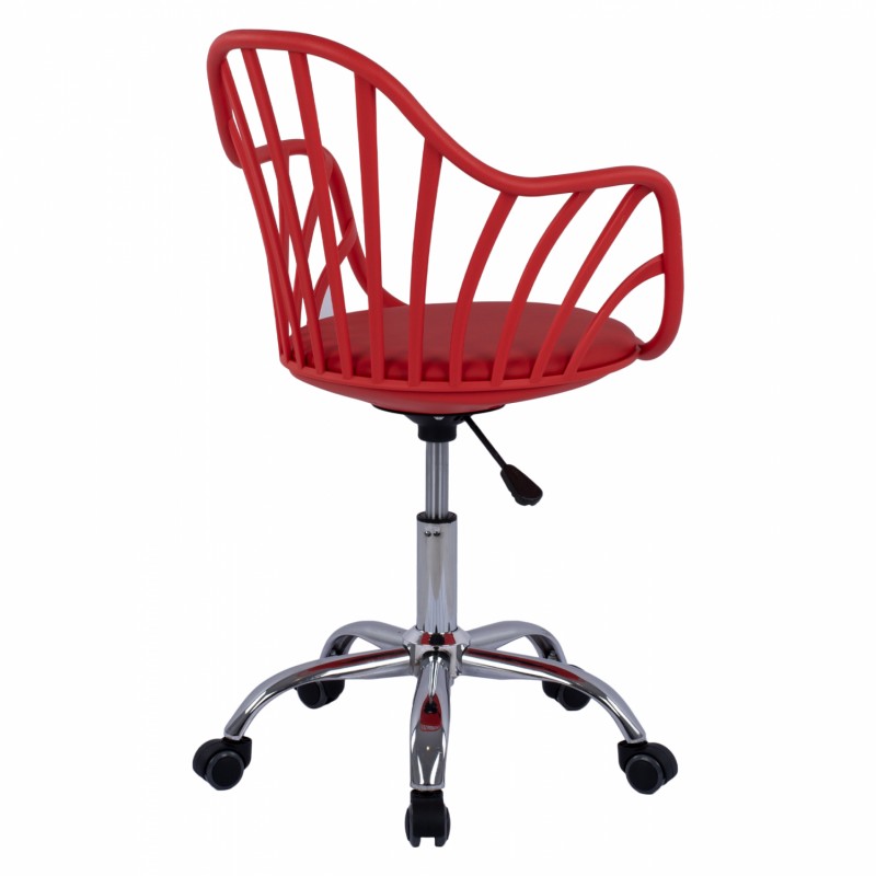 ΚΑΡΕΚΛΑ ΓΡΑΦΕΙΟΥ BECKY HM8457.04 ΣΕ ΚΟΚΚΙΝΟ ΧΡΩΜΑ 57Χ57Χ96 ΕΚ