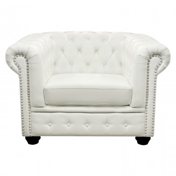 ΠΟΛΥΘΡΟΝΑ T.CHESTERFIELD POLINA HM3011.02 PU ΛΕΥΚΟ ΜΑΤ 110x90x73Y εκ.