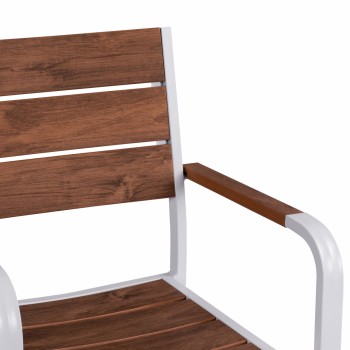 ΠΟΛΥΘΡΟΝΑ ΑΛΟΥΜΙΝΙΟΥ SAGA ΛΕΥΚΗ ΜΕ POLYWOOD HM5127.01 55x56x85Υ εκ.