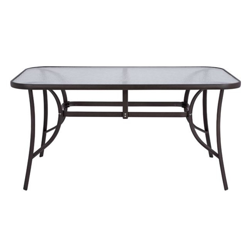 ΤΡΑΠΕΖΙ BRUNO 150X90Χ72Υεκ. ΚΑΦΕ ΜΕΤΑΛΛΙΚΟ ΜΕ ΓΥΑΛΙΝΗ ΕΠΙΦΑΝΕΙΑ HM5145.02