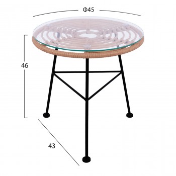 ΣΕΤ ΕΞΩΤΕΡΙΚΟΥ ΧΩΡΟΥ 3ΤΜΧ ALLEGRA HM10335 ΜΠΕΖ WICKER-ΜΕΤΑΛΛΟ
