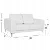 ΚΑΝΑΠΕΣ 2ΘΕΣΙΟΣ KΕΝΖΙΕ HM3121.22 ΜΕ ΛΕΥΚΟ PU 142x81x81 εκ.