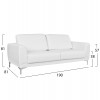 ΚΑΝΑΠΕΣ 3ΘΕΣΙΟΣ KENZIE HM3121.32 ΜΕ ΛΕΥΚΟ PU 190x81x81 εκ.