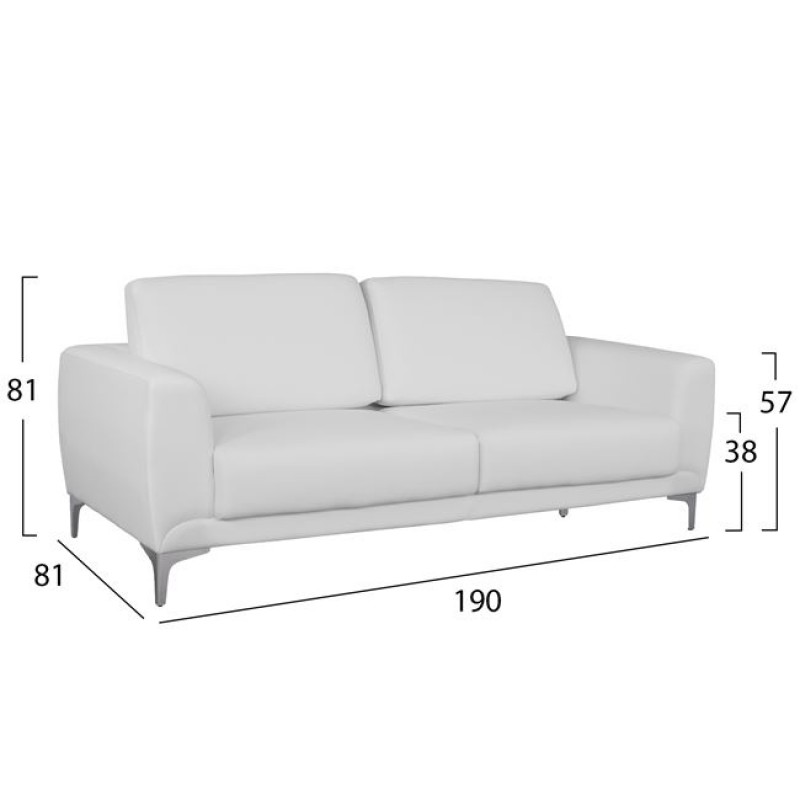 ΣΕΤ ΣΑΛΟΝΙΟΥ 3ΤΜΧ  KENZIE ΜΕ ΛΕΥΚΟ PU HM10329.01