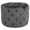ΣΚΑΜΠΟ KASSIE  ΓΚΡΙ ΒΕΛΟΥΔΟ ΤΥΠΟΥ CHESTERFIELD HM8406.01 Φ60x43Υ εκ.