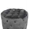 ΣΚΑΜΠΟ KASSIE  ΓΚΡΙ ΒΕΛΟΥΔΟ ΤΥΠΟΥ CHESTERFIELD HM8406.01 Φ60x43Υ εκ.