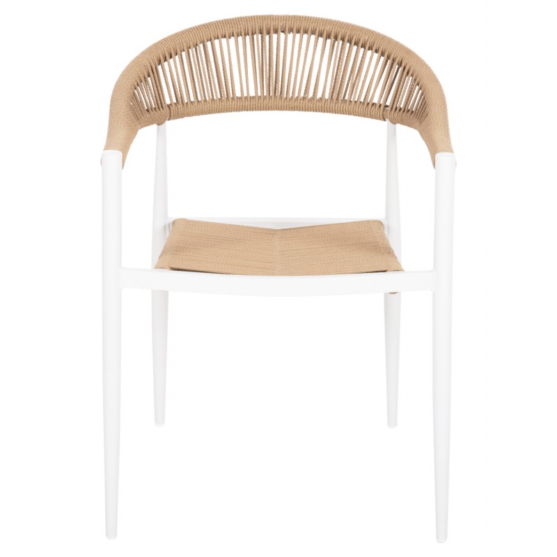 ΠΟΛΥΘΡΟΝΑ ΑΛΟΥΜΙΝΙΟΥ GRET HM5854.01 ΛΕΥΚΗ PE RATTAN ΜΠΕΖ 56x55,5x78Υεκ.