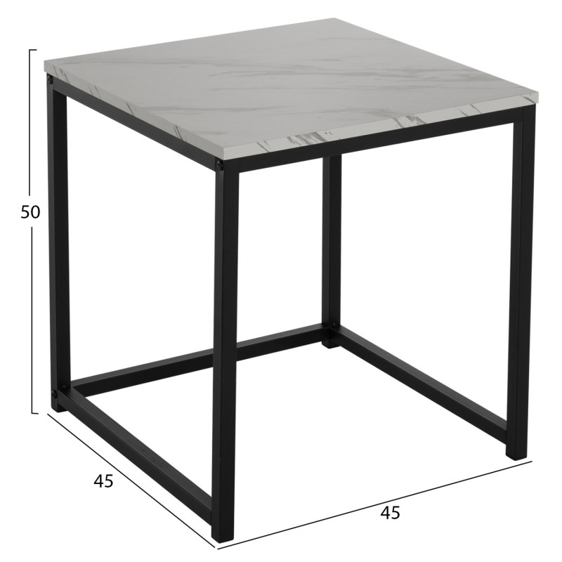 ΖΙΓΚΟΝ GRELAY 2 ΤΕΜ MDF ΟΨΗ ΜΑΡΜΑΡΟΥ & ΜΕΤΑΛΛΟ HM8762.12 45Χ45Χ50εκ. & 37Χ37Χ43 εκ.