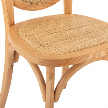 ΚΑΡΕΚΛΑ ΞΥΛΙΝΗ TINSLEY ΜΕ ΟΒΑΛ ΠΛΑΤΗ ΚΑΙ ΠΛΕΞΗ RATTAN ΣΕ ΦΥΣΙΚΗ ΑΠΟΧΡΩΣΗ HM8745.01 45x50x97 εκ.