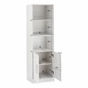 ΒΙΒΛΙΟΘΗΚΗ ΜΕΛΑΜΙΝΗΣ ENSLEY HM2027.05 ΣΕ ΛΕΥΚΗ ΑΠΟΧΡΩΣΗ 60x30x180 εκ.