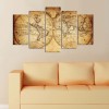 ΠΕΝΤΑΠΤΥΧΟΣ ΠΙΝΑΚΑΣ MDF VINTAGE WORLD MAP HM7206.06 100X60x0,3 εκ.