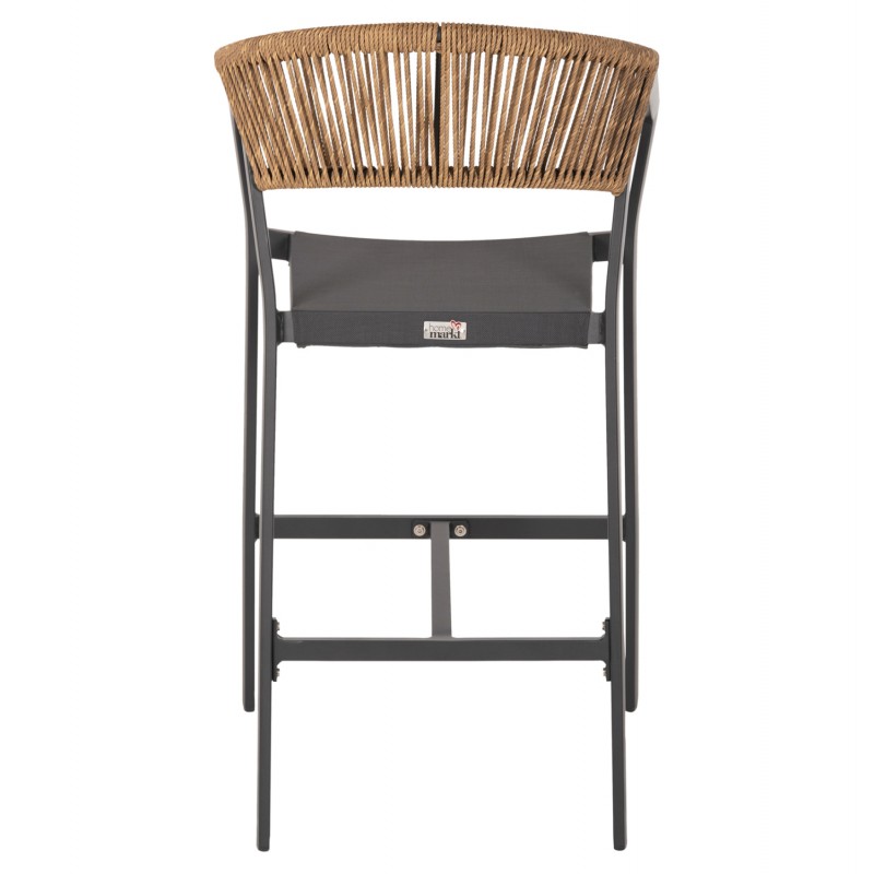 ΣΚΑΜΠΟ ΑΛΟΥΜΙΝΙΟΥ ΑΝΘΡΑΚΙ HM5892.11 ΜΕΣΑΙΟΥ ΥΨΟΥΣ ΜΕ ΜΠΡΑΤΣΑ RATTAN & TEXTLINE 55x56,5x99Yεκ.