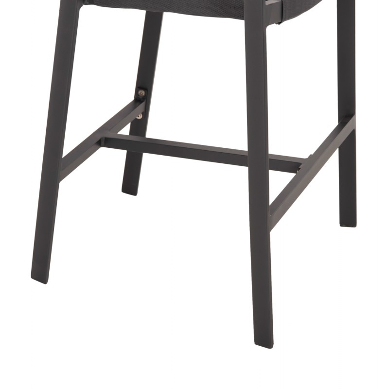 ΣΚΑΜΠΟ ΑΛΟΥΜΙΝΙΟΥ ΑΝΘΡΑΚΙ HM5892.11 ΜΕΣΑΙΟΥ ΥΨΟΥΣ ΜΕ ΜΠΡΑΤΣΑ RATTAN & TEXTLINE 55x56,5x99Yεκ.