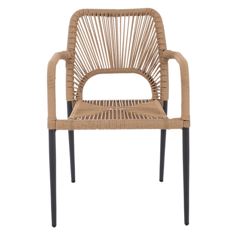 ΠΟΛΥΘΡΟΝΑ ΑΛΟΥΜΙΝΙΟΥ NOJO HM5771.02 ΓΚΡΙ ΜΕ P.E.TWIST RATTAN ΜΠΕΖ 55x63x82Y εκ.