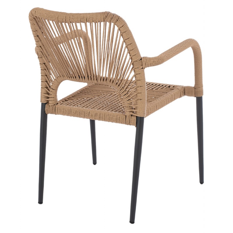 ΠΟΛΥΘΡΟΝΑ ΑΛΟΥΜΙΝΙΟΥ NOJO HM5771.02 ΓΚΡΙ ΜΕ P.E.TWIST RATTAN ΜΠΕΖ 55x63x82Y εκ.