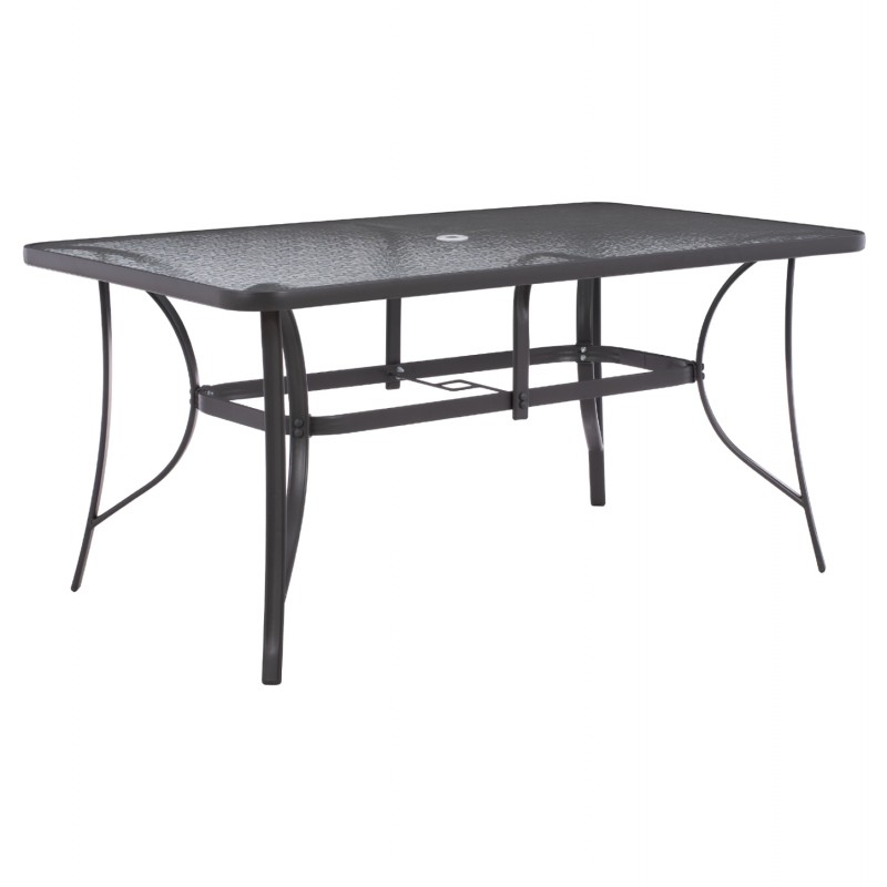 ΤΡΑΠΕΖΙ BRUNO 150X90Χ75Υεκ. ΜΕΤΑΛΛΙΚΟ ΟΡΘΟΓΩΝΙΟ ΓΚΡΙ ΜΕ ΤΡΥΠΑ ΟΜΠΡΕΛΑΣ Φ38  HM5145.11